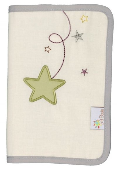 P TIT BASILE Prot&egrave;ge carnet de sant&eacute; b&eacute;b&eacute; coton Bio - Pluie d'&eacute;toiles