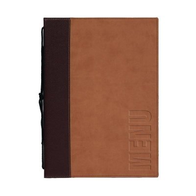 MATERIEL CH PRO Prot&egrave;ge-menus contemporain Securit marron clair - Format A4 - - Cuir