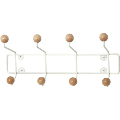 Pt Living - Pat&egrave;re 8 crochets en bois Saturnus Blanc et bois clair