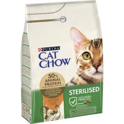  PURINA CAT CHOW Adulte Croquettes pour Chat St&eacute;rilis&eacute; Dinde 3 kg Sac
