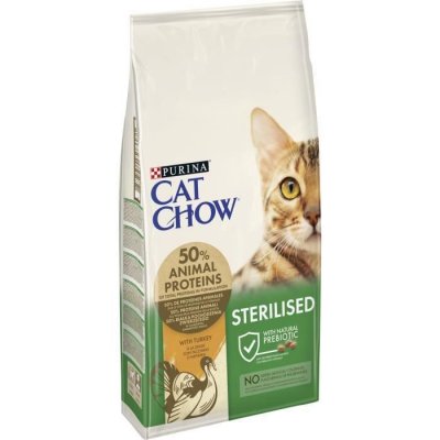 CAT CHOW PURINA  Croquettes pour chat adulte st&eacute;rilis&eacute; - Riche en dinde - 10 kg