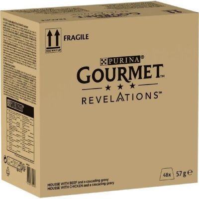 GOURMET Purina &acute; Revelations&acute; Mousseline Au Poulet Et Boeuf Napp&eacute;e De Sauce - 4 X 57 G