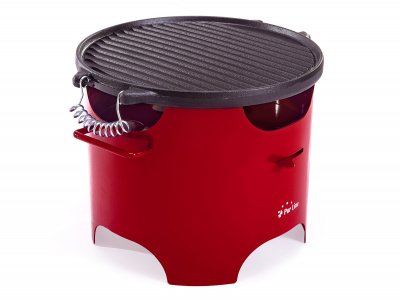 PURLINE  - Barbecue &agrave; l'&eacute;thanol 0.5L en acier rouge - Rouge