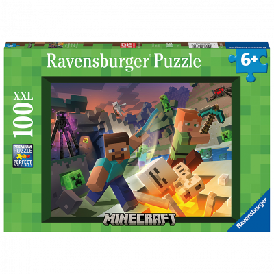 Puzzle 100 pi&egrave;ces XXL Ravensburger Monstres de Minecraft 