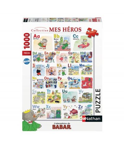 NATHAN Puzzle 1000 pi&egrave;ces  L'ab&eacute;c&eacute;daire de Babar