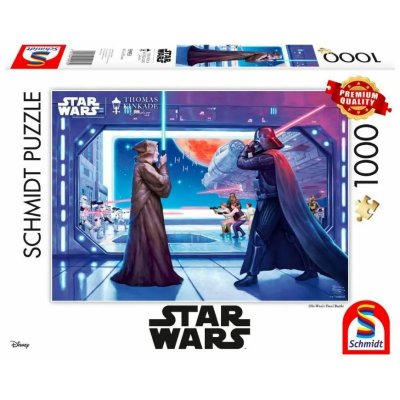 SCHMIDT SPIELE Puzzle 1000 pi&egrave;ces Star Wars - Kinkade : la Bataille Finale d'Obi Wan