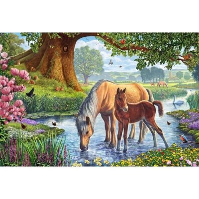 SCHMIDT SPIELE Puzzle 150 pi&egrave;ces : chevaux dans le ruisseau SCH4001504561611