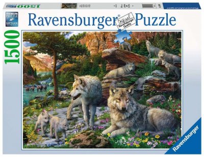 RAVENSBURGER Puzzle 1500 p - Loups au printemps 