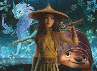 RAVENSBURGER Puzzle 200 p XXL - Raya, Tuk Tuk et Sisu / Disney Raya et dernier dragon