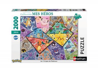 NATHAN Puzzle 2000 pi&egrave;ces  Les 16 types de Pok&eacute;mon
