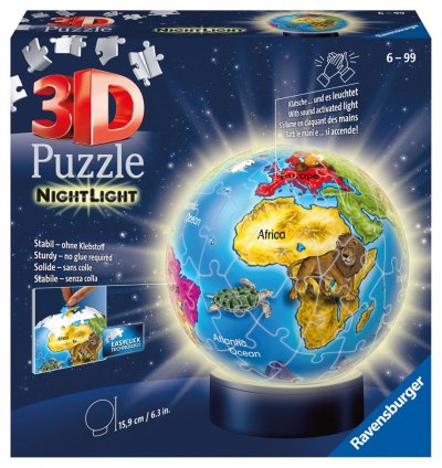 RAVENSBURGER Puzzle 3D avec Led - Globe Mappemonde