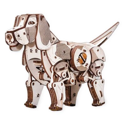  Puzzle 3d m&eacute;canique en bois, le chiot