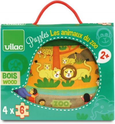 VILAC Puzzle 4 x 6 pi&egrave;ces : Les animaux du zoo  