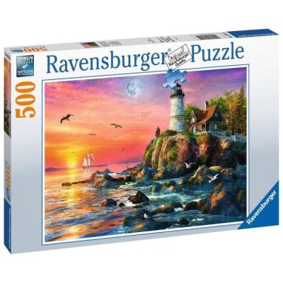  Puzzle 500 p - Phare au coucher du soleil 