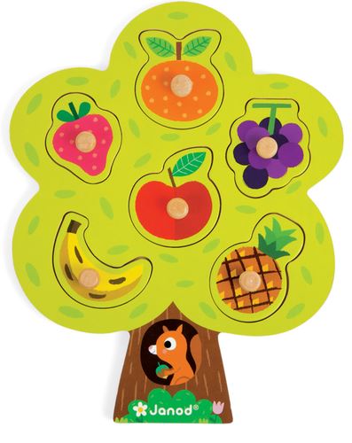 JANOD Puzzle &agrave; encastrement arbre gourmand (6 pi&egrave;ces)