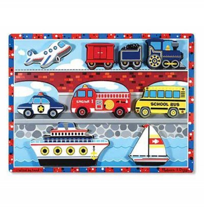 MELISSA & DOUG Puzzle &Agrave; Grosses Pi&egrave;ces En Bois - V&eacute;hicules ( Cat&eacute;gorie : Puzzle )