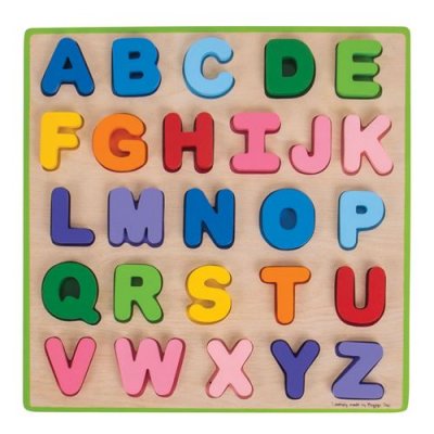 BIGJIGS Puzzle alphabet en bois, 26&egrave;me. 