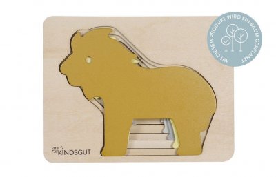 KINDSGUT Puzzle animaux lion en bois multicolore - 