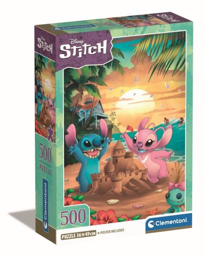 CLEMENTONI Puzzle de 500 pi&egrave;ces enfant  Disney Stitch