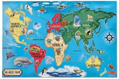 MELISSA & DOUG Puzzle De Sol Carte Du Monde 