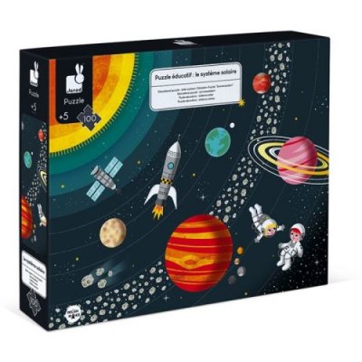 JANOD Puzzle &eacute;ducatif 100 pi&egrave;ces  Syst&egrave;me solaire 