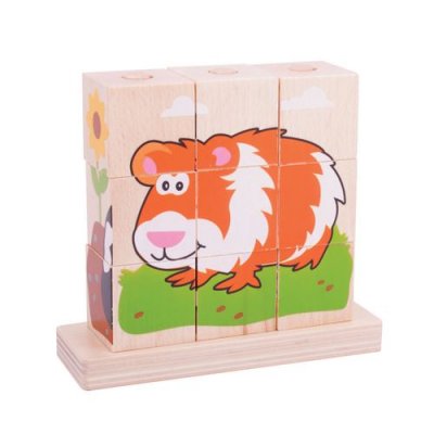 BIGJIGS Puzzle en bois avec animaux de compagnie, 10 pi&egrave;ces