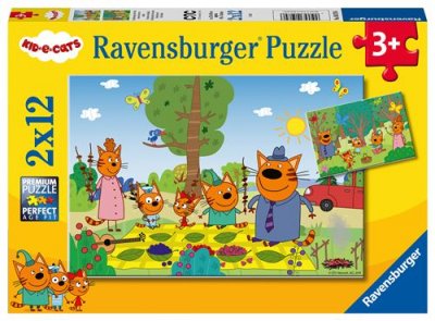 RAVENSBURGER Puzzle enfant  Journ&eacute;e Nature en famille 2x12 pi&egrave;ces