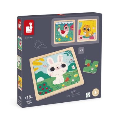 JANOD Puzzle  Trio 9 pi&egrave;ces 