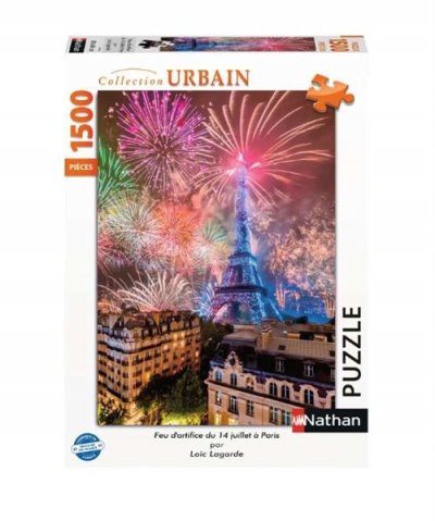 NATHAN Puzzle  Feu d'artifice du 14 juillet &agrave; Paris 1500 pi&egrave;ces 