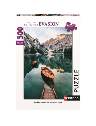 NATHAN Puzzle  Les barques du lac de Braies Italie 500 pi&egrave;ces