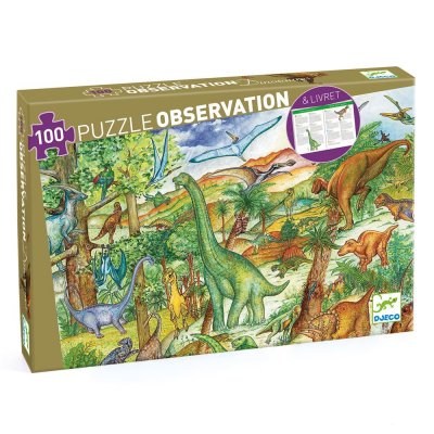 DJECO Puzzle observation 100pcs +5y dinosaures