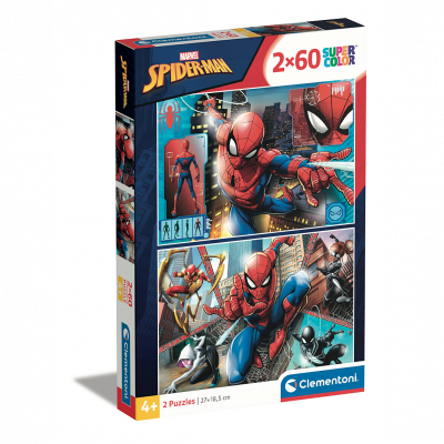 CLEMENTONI Puzzle Supercolor - Spider-man 2x60 Pi&egrave;ces  - Le Puzzlen