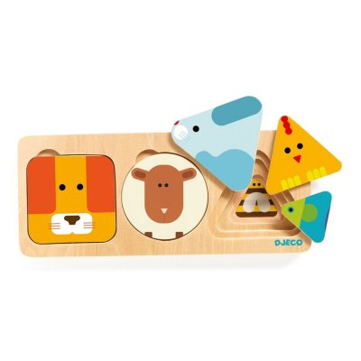DJECO Puzzle superposable AnimaBasic (3 pi&egrave;ces)