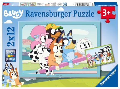 RAVENSBURGER Puzzles 2 x 12 pi&egrave;ces : S'amuser avec Bluey Coloris Unique