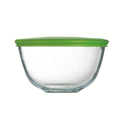 PYREX  bol de pr&eacute;paration + couvercle en plastique 14 cm transparent