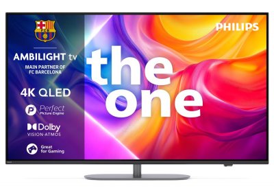 PHILIPS QLED 65PUS9050 164cm 4K UHD Ambilight P5 VRR 144Hz Pied pivotant The One 2025