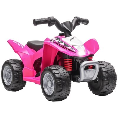 AIYAPLAY Quad &eacute;lectrique enfant 6v 30w honda trx 250x v max. 2,8 kmh phare led klaxon rose