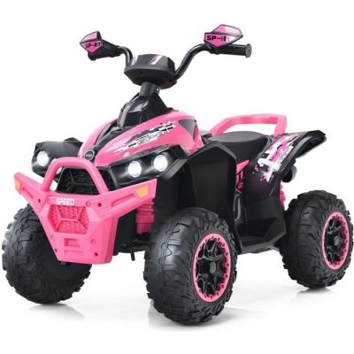 COSTWAY Quad &eacute;lectrique pour enfants  12V7Ah - LED, musique, klaxon - Rouge