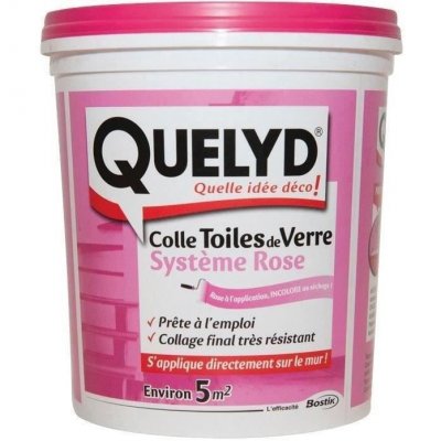 QUELYD  Colle toiles de Verre avec Indicateur color&eacute; P&acirc;te - Pot de 1kg