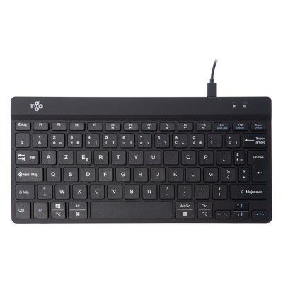 R GO TOOLS R-Go Compact Break - Clavier - USB, USB-C - AZERTY - Fran&ccedil;ais - noir
