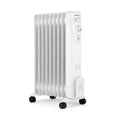 OCEANIC Radiateur bain d'huile &eacute;lectrique - 2000 Watts - 3 puissances - 9 &eacute;l&eacute;ments - Mobile - Blanc