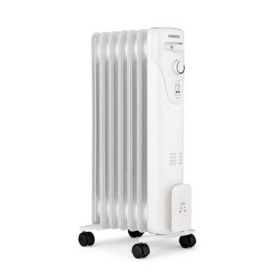 OCEANIC Radiateur &eacute;lectrique bain d huile 1500W 3 puissances 7 &eacute;l&eacute;ments Mobile Blanc 