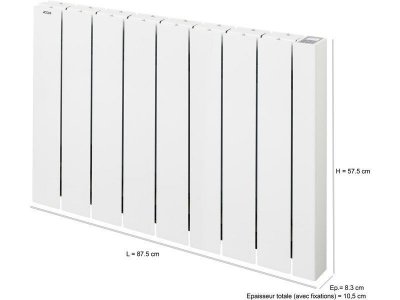 ACOVA Radiateur &eacute;lectrique connect&eacute; &agrave; inertie fluide 1500 W Alcantara