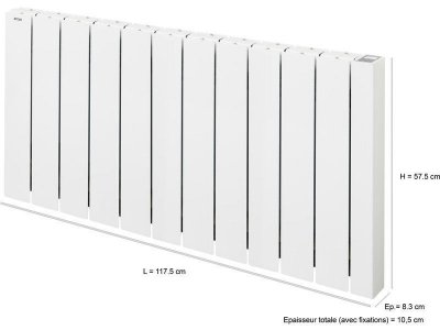 ACOVA Radiateur &eacute;lectrique connect&eacute; &agrave; inertie fluide 2000 W Alcantara
