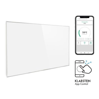 KLARSTEIN Radiateur infrarouge &eacute;lectrique  Wonderwall - 80x120 cm - 960W - Contr&ocirc;le par app - Blanc 