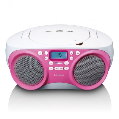 LENCO Radio portable / Lecteur CD portatif  SCD-301PK Blanc-Rose