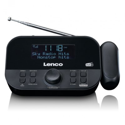 LENCO Radio-r&eacute;veil DAB+/FM avec projection de l'heure  CR-615BK Noir
