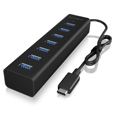 ICY BOX Raidsonic Ib-hub1700-c3 7 Port Usb-c Hub Noir