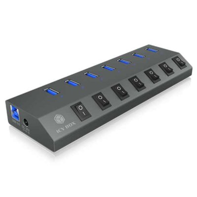 ICY BOX RaidSonic IB-HUB1701-C3 7-Port USB 3.0 Type-A Hub