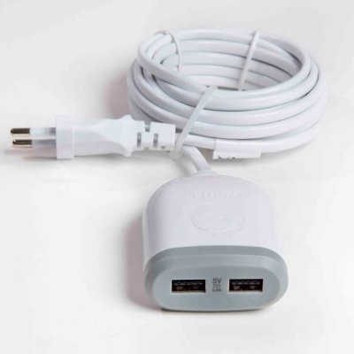 WATT&CO Rallonge 3m avec 2x USB 4,8A &agrave; charge ultra rapide - Blanc